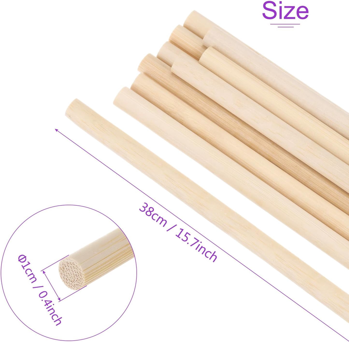 20 Pack 3/8" x 16" Wooden Dowel Rods Unfinished Natural Birch Sticks Wood Craft Sticks for Home Decor Projects and Making DIY Craft,Wood Color