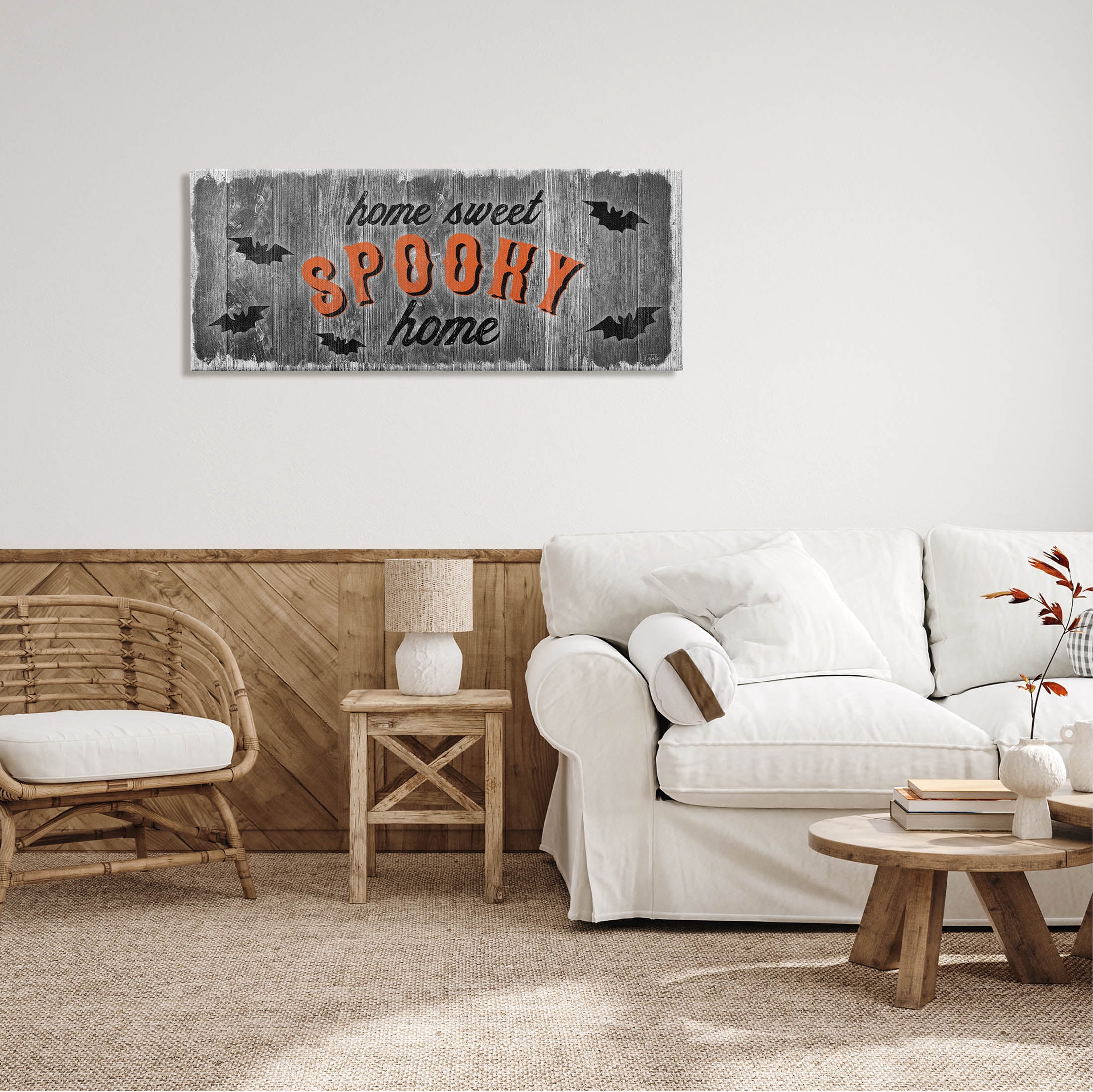 Stupell Industries Sweet Spooky Home Sign Graphic Art Gallery Wrapped Canvas Print Wall Art, Design by Natalie Carpentieri