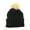 Black, variant on Kids Bady Braided Pom Pom Knit Beanie Hat Knit Ski Ball Cap Crochet Winter Warm Hat