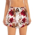 thumbnail image 4 of Lsque Lilies Flowers Printed Women's Running Shorts with Liner Pockets,Elastic Quick Dry Workout Athletic Gym Yoga Shorts,Womens High Waist Shorts-XX-Large, 4 of 9