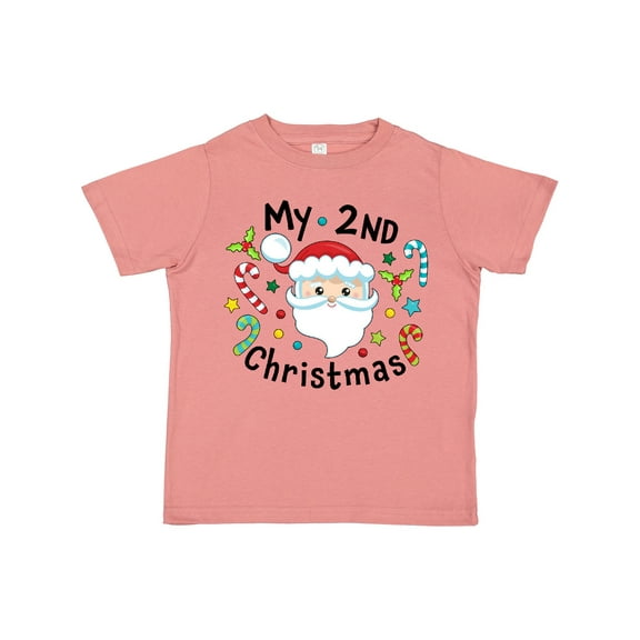 Inktastic My Second Christmas Santa with Candy Canes Boys or Girls Toddler T-Shirt