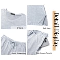 thumbnail image 5 of Fantaslook Soft Pajamas for Women Set Side Slits Long Sleeve Sleepwear 2 Piece Lounge Sets with Pockets, 5 of 11