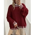 thumbnail image 6 of PRETTYGARDEN Women's Winter Oversized Pullover Sweaters Long Sleeve Mock Neck Chunky Knit Slouchy Jumper Tops, 6 of 10
