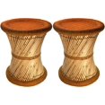 thumbnail image 1 of Natural Geo Moray Accent Stool (Set of 2) - Handwoven Orange, 1 of 4
