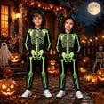 thumbnail image 2 of LIIPEE Boys Girls Zip Up Romper Halloween Skeleton Print Long Sleeve Onesies Fall Clothes 1-12 Years, 2 of 6