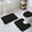 Black, variant on Solid Brown Bath Mat 3 Piece Bathroom Rug Set, Vintage Minimalism Abstract Denim Pattern Non Slip Bath Rug Contour Mat and Toilet Lid Cover, Absorbent Shower Mats Soft Bath Rugs and Mats Sets