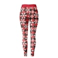 thumbnail image 4 of Hfolob Leggings For Women Womens Christmas Snowflake Plaid Print High Waist Compression Lift Fitness Leggings Warm Winter Pants, 4 of 4