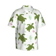 thumbnail image 5 of Wukai Cute Turtle Men's Hawaiian Shirt Short Sleeve Casual Button Down Summer Beach Aloha Shirt Tropical Print Holiday Party, 5 of 8