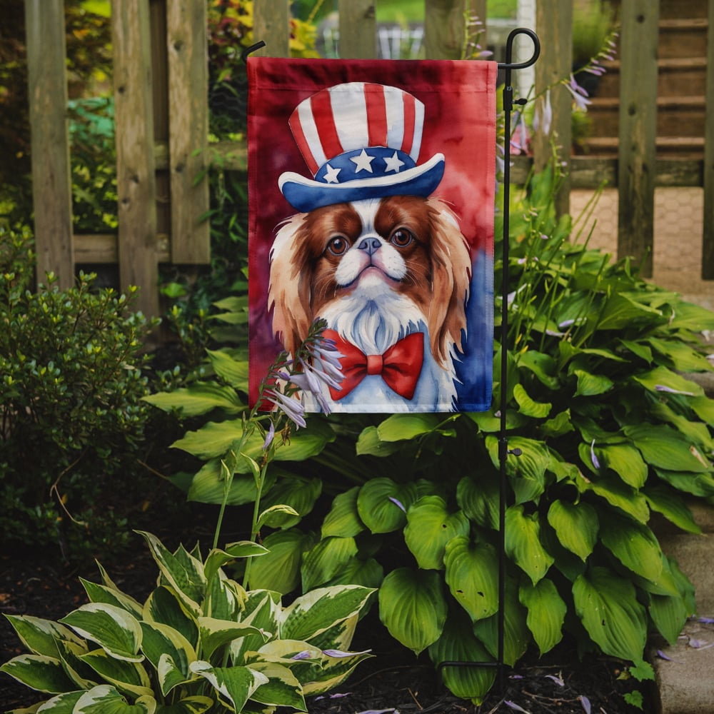 Japanese Chin Patriotic Garden Flag 11.25 in x 15.5 in