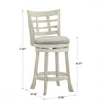 thumbnail image 7 of Weston Home Shapel Window Back 24"H Swivel Counter Height Stool, Antique White Finish, Grey Linen, 7 of 7