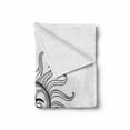 thumbnail image 2 of Sun Soft Flannel Fleece Throw Blanket, Doodle Style Vintage Retro Tribal Elements Stars Arrow Shapes and Crescent Moon, Cozy Plush for Indoor and Outdoor Use, 70" x 90", Black White, by Ambesonne, 2 of 6