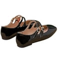 thumbnail image 2 of CHICVOMEY Double Buckle Mary Jane Flats for Women Square Toe Comfort Vintage Ballet Flats with Memory Foam Insole Casual Dress Ballet Flats, 2 of 6