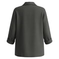 thumbnail image 5 of PBFRDSJ Tops for Women Trendy Summer Classic Pleated Textured Cotton Linen Jacket Single-Breasted Lapel Long Sleeve Cardigan Business Casual Work Outwear, 5 of 5