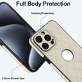 thumbnail image 4 of Simple and stylish fine hole leather phone case suitable for Iphong 15 Pro Max, anti-fall protective cover, 4 of 10