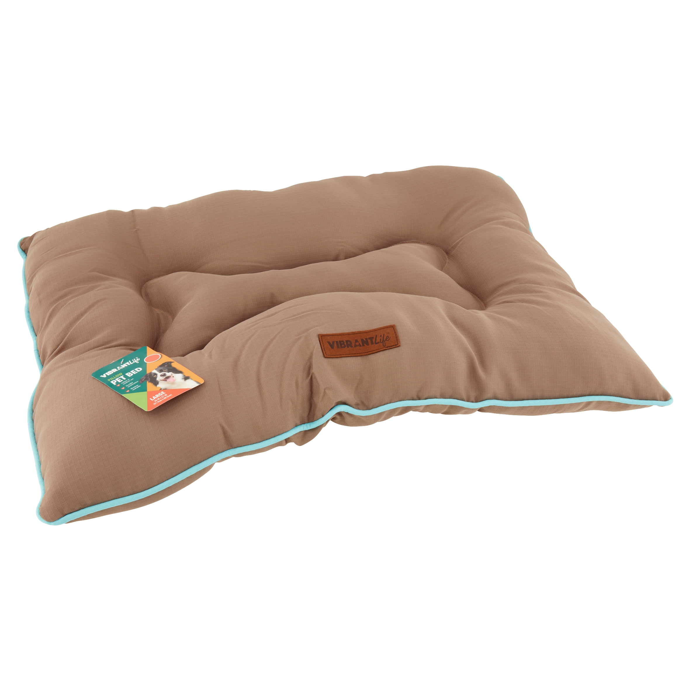 Vibrant Life Pillow Pet Dog Bed Large Brown Brickseek