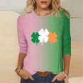 thumbnail image 1 of Meichang T-Shirts Verts pour Femmes T-Shirts de la Saint-Patrick Femmes Manches 3/4 Hauts Trèfle Chanceux T-Shirts Graphiques Col Rond Hauts Irlandais Décontractés Cadeau de la Saint-Patrick pour Femmes, 1 of 5