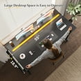 thumbnail image 5 of Romorgniz 55 Inch Computer Desk with LED Lights for Small Spaces, Home Office Desk with Storage Bag, Headphone Hook, Black, 5 of 8