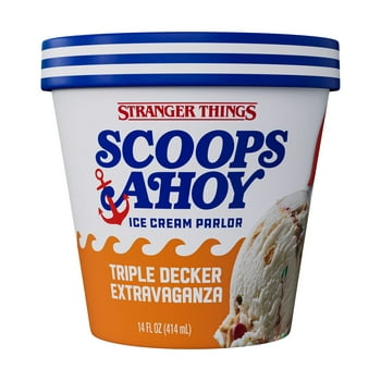 Scoops Ahoy Triple Decker Extravaganza Ice Cream Pint 14oz Stranger Things Netflix