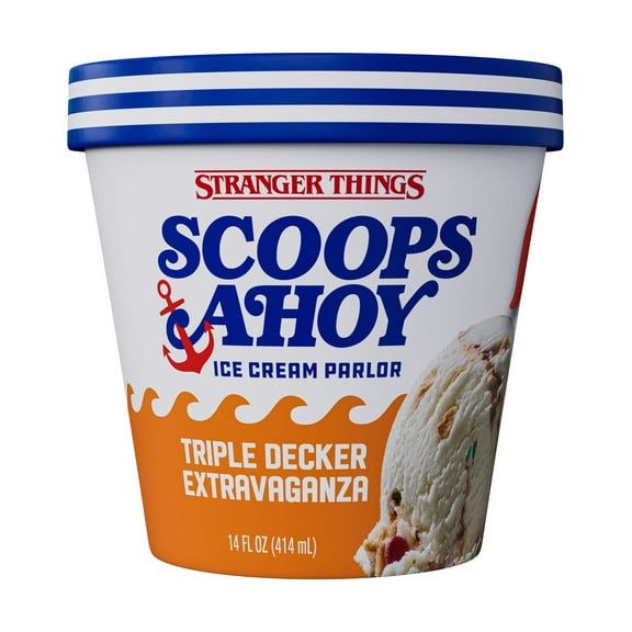 Scoops Ahoy Triple Decker Extravaganza Ice Cream, Stranger Things Netflix, 14 fl oz (Frozen)