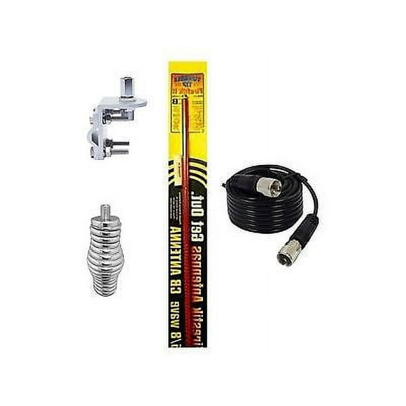 NEW FIRESTIK 2 FS5 R 5FT RED CB ANTENNA, 9FT COAX, MOUNT, HD BARREL SPRING