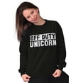 thumbnail image 5 of Off Duty Unicorn Fantasy Women Crewneck Sweatshirt Brisco Brands M, 5 of 5