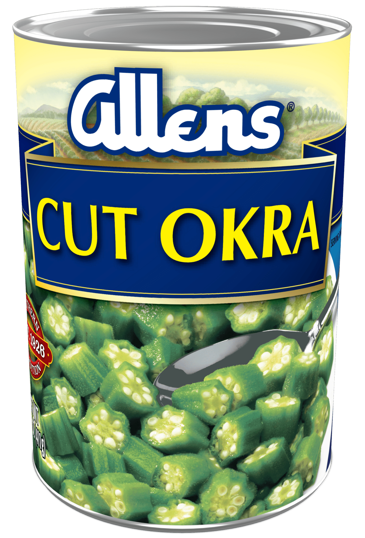 Allens Cut Okra, Canned Vegetables, 14.5 oz