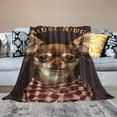 thumbnail image 2 of Orinice Chihuahua Blanket for Girls, Boys Flannel Blankets - Soft Fuzzy Plush Throws Gift - Brown Funny Throw Blanket for Couch, Sofa 60x80in, 2 of 6