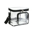 thumbnail image 2 of Large Clear Lunch Bag Stadium Approved Reusable Insulated Lunch Box with Adjustable Shoulder Strap for Men Women Portable Food Container for Work School Picnic, Black, 2 of 6