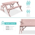 thumbnail image 6 of Best Choice Products 2-in-1 Outdoor Interchangeable Wooden Picnic Table/Garden Bench for w/ Umbrella Hole - Pink, 6 of 7