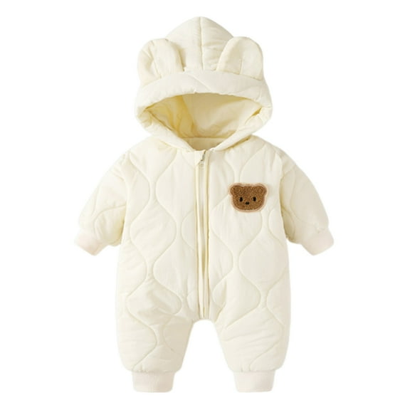 Staki Snow Suit for Kids Girls Winter One Piece Snowsuit 2025 New Outdoor Snowboard Jumpsuits Waterproof Jacket Snowsuit Toddler Girl 0-6M,12M,18M,24M,3T,4T,5T,6-10Y,11-13Y(Beige,12-18 Months)