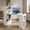 White, variant on Spaco Computer Desk Writing Workstation Office with 6-Tier Storage Shelves-White, Office Desk, Gaming Computer Desks for Study,Working,Writing