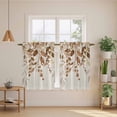 thumbnail image 2 of Brown Orange Eucalyptus Kitchen Curtains 54 Inch Length, Farmhouse Weeping Leaves Linen Tiers Curtains for Bathroom Bedroom Cafe, Light Filtering Small Window Treatment Drapes 2 Panels 42"Wx54"L, 2 of 8