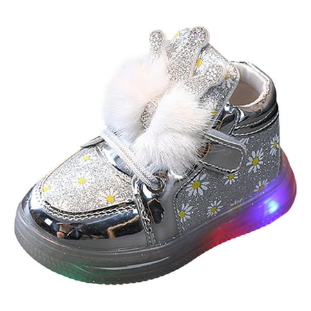 

Youmylove Fall Winter Children Sports Sneakers For Kids Children With Light Up Shoes Small Chrysanthemum Glossy Girls Shoelace Lights Child Leisure Footwear Prewalker