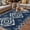 Blue, variant on Navy Blue Outdoor Rug for Patio/Deck/Porch, Non-Slip Large Area Rug 3 x 5 Ft, Vintage Tribal Abstract Geometric Tie Dye Art Indoor Outdoor Rugs Washable Area Rugs, Camping Rug Carpet Runner