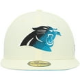 thumbnail image 2 of Men's New Era Cream Carolina Panthers Chrome Color Dim 59FIFTY Fitted Hat, 2 of 6