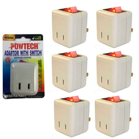 Single Outdoor Tv Outlet - 6 Pk x Single Port Outlet Wall Tap Adapter Lighted Switch Power On Off Control