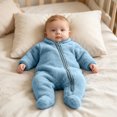 thumbnail image 2 of CAICJ98 Newborn Baby Boy Girl Fleece Outfit Footie Jumpsuit Winter Zipper Long Sleeve One-Piece Romper Snowsuit Warm Clothes,Size 6-9 Months, 2 of 9