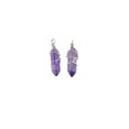 thumbnail image 1 of Abalorio de columna hexagonal Minnieouse colgante de vacaciones cristal pendientes artesanales amatista plata, 1 of 6