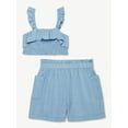 thumbnail image 4 of Free Assembly Ruffle Bandeau & Shorts Outfit Set (Girl's), 2-Piece Set, Sizes 4-18, 4 of 5