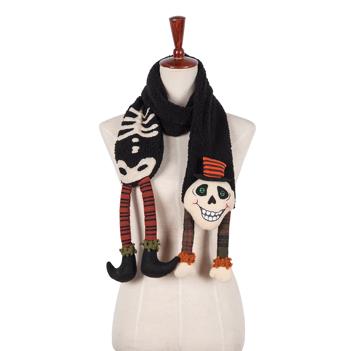 Gallerie II Skeleton Scary Whimsical Costume Halloween Scarf