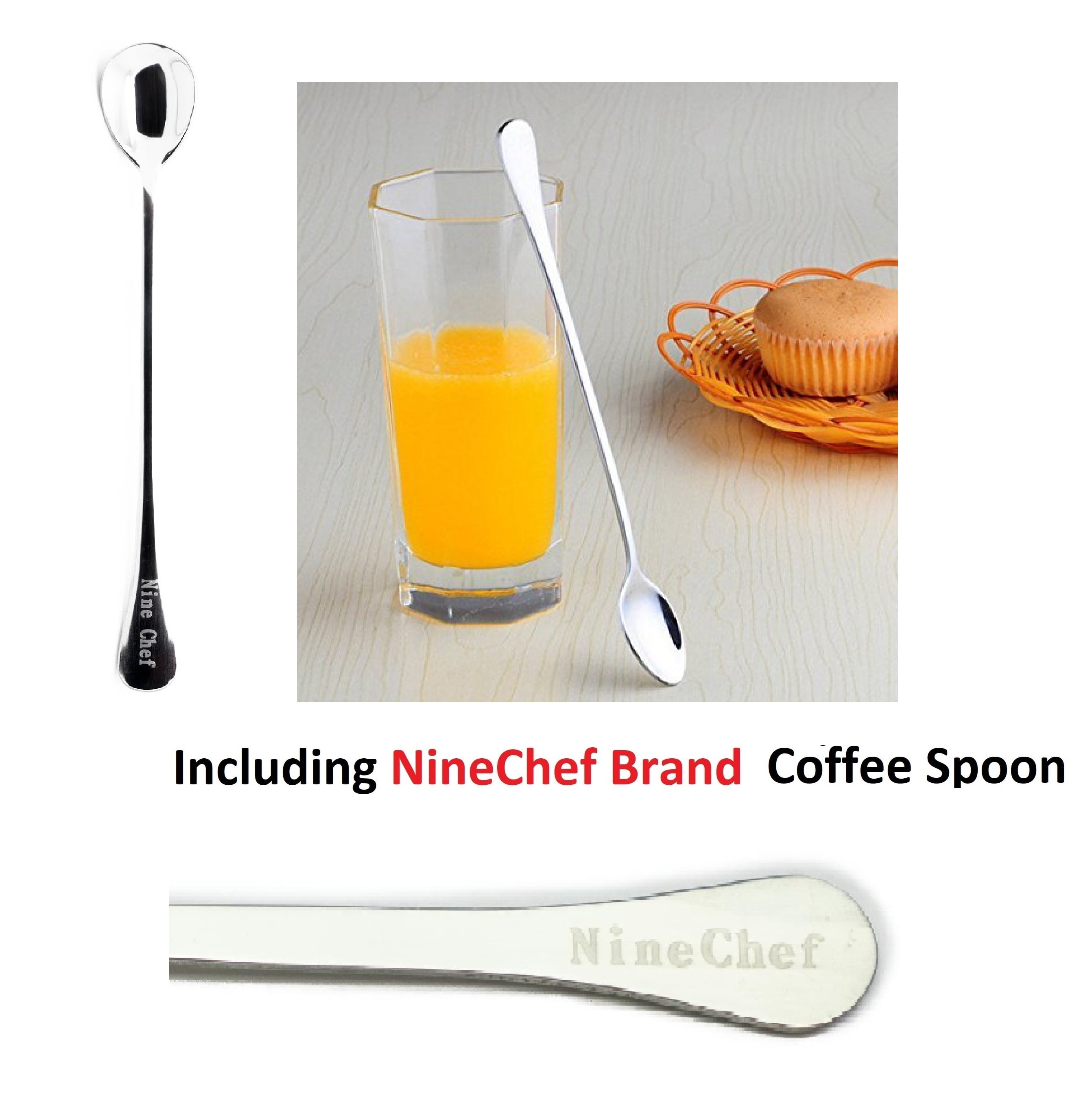 NineChef Brand Spoon Plus 3 Pack Lee Kum Kee Cooking Sauce, 3 Flavors(Black Bean Garlic Sauce,Char Siu Sauce,Spare Rib Sauce)