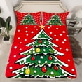 thumbnail image 2 of Manfei Chic Christmas Tree Full Size Sheets,Modern Geometric Dots Bed Sheets,Green Red White Sheet Sets For Girls Teens,Ultra Soft Home Decor,4 Pieces, 2 of 7