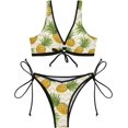 thumbnail image 2 of Dreamtimes Pineapple Zig Zag Bikinis Swimsuit Set for Women, X-Small, 2 of 7