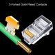 thumbnail image 3 of 500Pcs Conector RJ45 6U Paso Chapado en Cable Ethernet MóDulo Plug Red RJ-45 Crystal Heads Cat5 Cat5E, 3 of 5