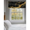 thumbnail image 3 of Black Gold Valances for Windows Marble Luxury Abstract Abstract Fluid Texture Rod Pocket Curtains Valance Short Window Treatment Drapes for Living Room, Bedroom Bathroom 60"&nbsp;W x 18" L, 3 of 5