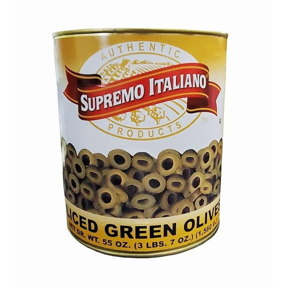 Supremo Italiano Sliced Green Olives | Kosher | 3.43 lb