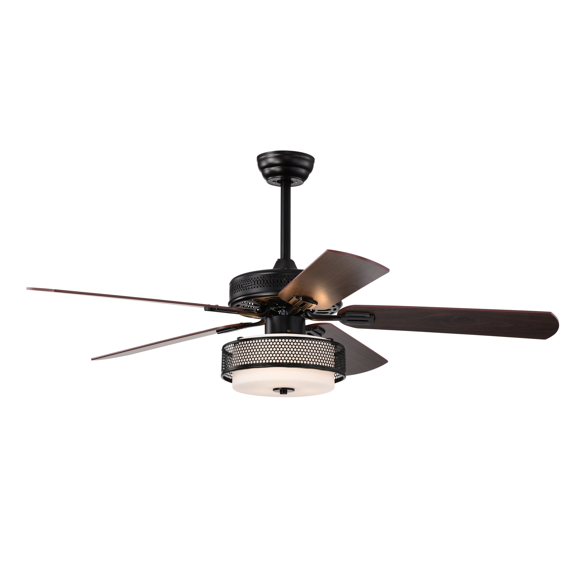 Alistair 52 in. 4-Light Indoor Matte Black Finish Ceiling Fan with Light Kit