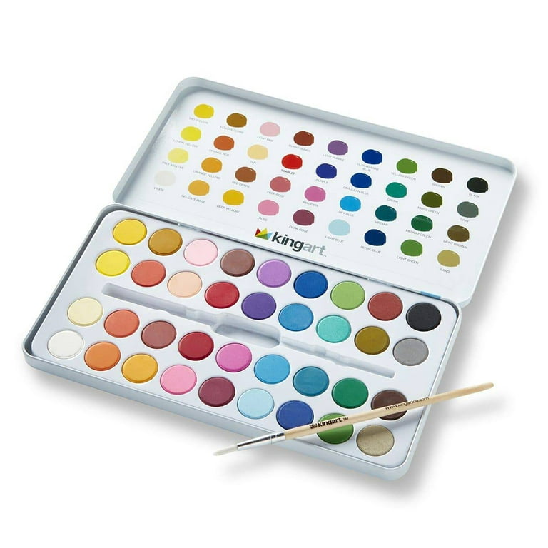 Neliblu Watercolor Paint Set 24 Count (Pack of 1) - 8 Colors & Paintbrushes