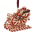 thumbnail image 7 of 3.15 in 2D Candy Cane Christmas Ornament, Vintage Red and White Hanging Pendant with Santa, Gnome, Reindeer and Sleigh Artwork for Tree and Seasonal Display, 7 of 7
