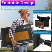 ATOMSTACK Enclosure for La/ser Engraver with 2m Exhaust Pipe, Foldable Fireproof Protective Cover for La/ser Engraving Machine, Isolating Smoke, Odor and Dust, for Most Cutter, 760 * 740 * 420mm